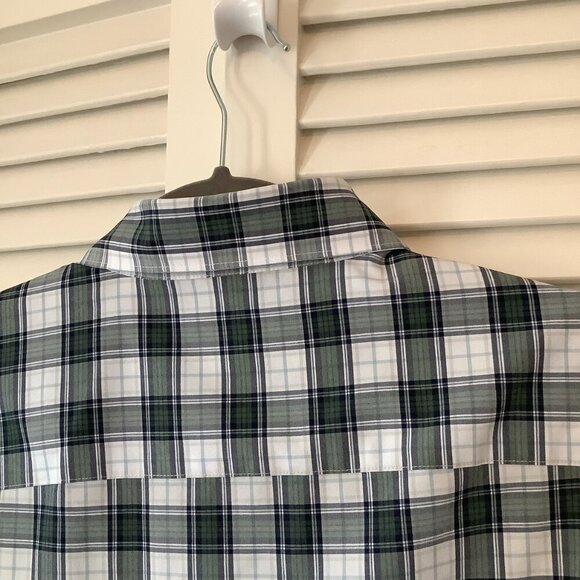 Peter Millar men's buttondown shirt large green plaid white cotton - Picture 7 of 7